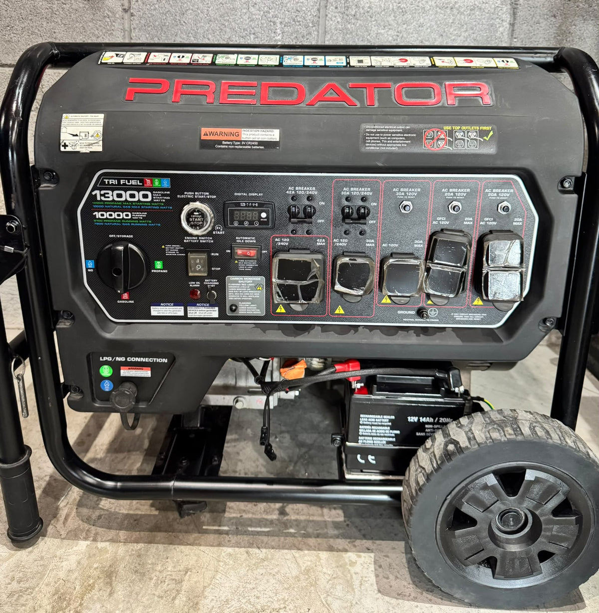 GENERADOR PREDATOR TRI-FUEL 13,000 W