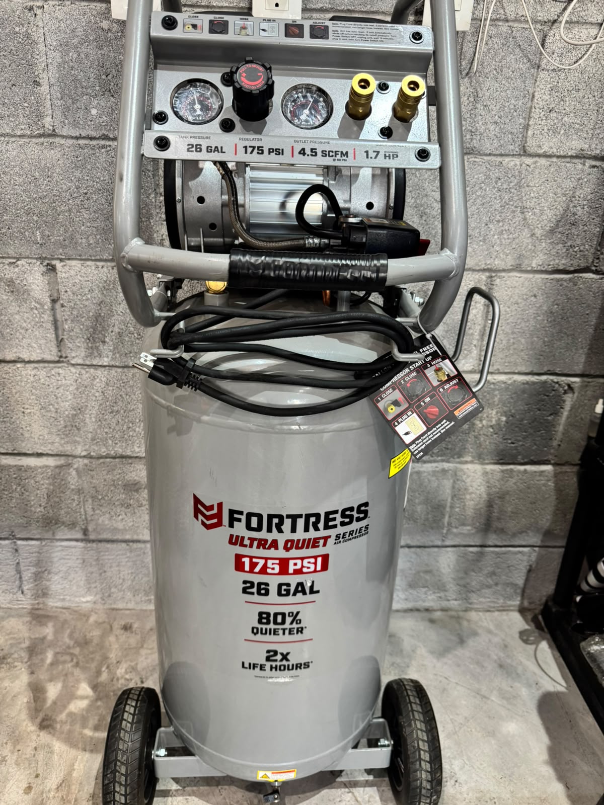 COMPRESOR FORTRESS ULTRA QUIET 26 GALONES