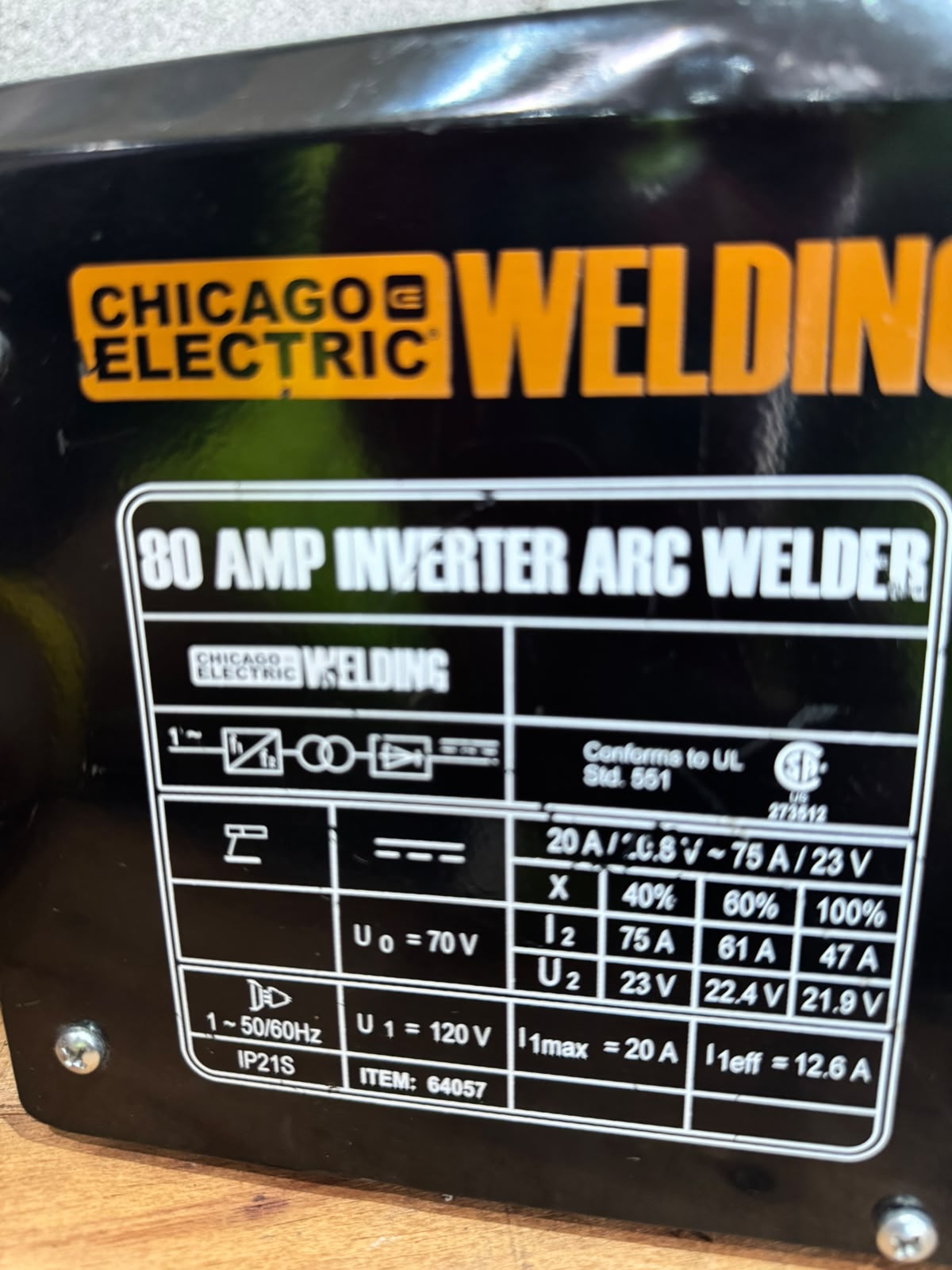 Chicago Electric Welding 80 AMP