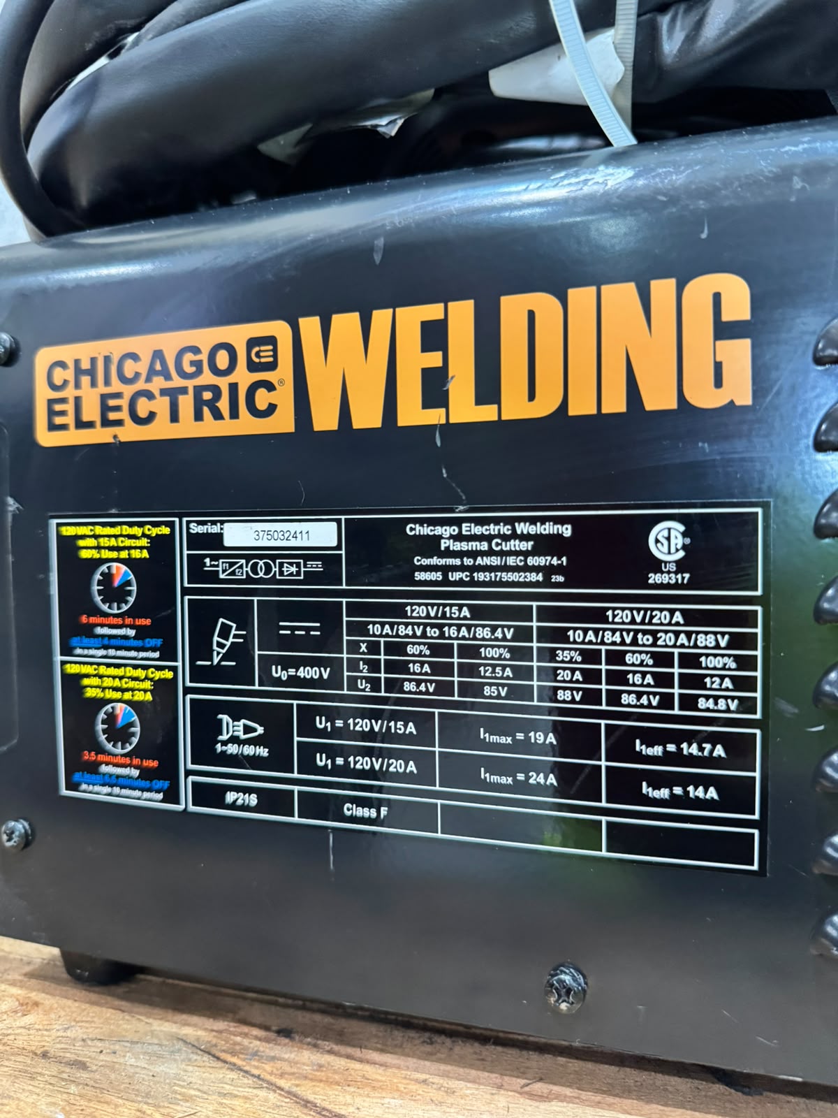 Cortadora de Plasma Chicago Electric 20 AMP